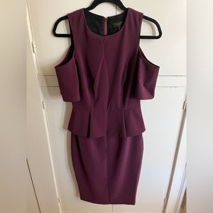 Ted Baker Plum Peplum Cut Out pencil Dress